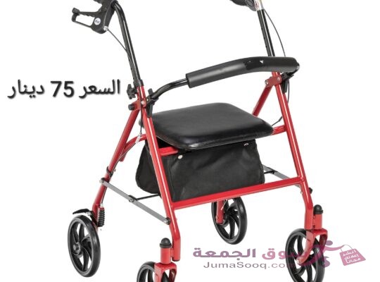 ووكر مع مقعد مريحة مشاية لكبار السن، مشاية مساعدة محمولة قابلة للطي باربع عجلات، عربة تسوق شديدة الت