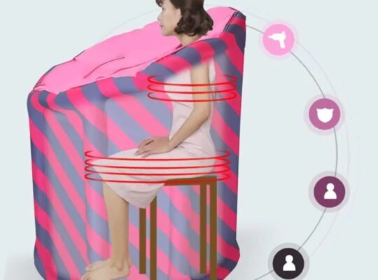 ساونا منزلية متنقلة: تصميم قابل للطي يسهل تخز